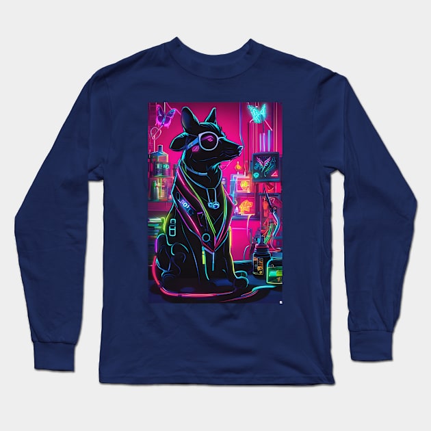 Neon dog doctor Long Sleeve T-Shirt by Spaceboyishere